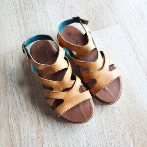 Roan by BED|STU Centrist Leather Fishermen Sandals Ankle Strap Buckle Brown